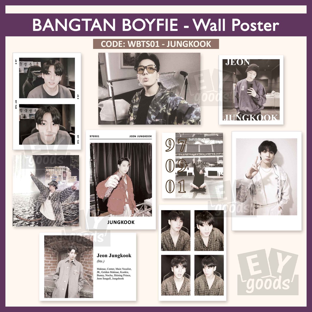 Wall Decor BTS Bangtan Boys BOYFIE Boyfriend Material walldecor Art print postcard poster card dinding kpop jimin jungkook taehyung v suga jin jhope namjoon photocard wall poster deco sticker stiker aesthetic merchandise polaroid mood board hiasan kamar