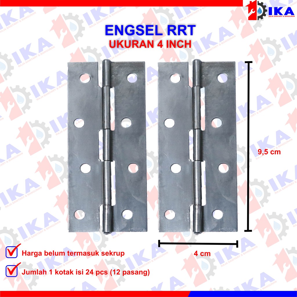 Engsel Tipis RRT isi 24buah (12set) (1lusin set) Engsel Pintu RRT Plat Besi 1 1.5 2 2.5 3 4 Inch Kandang Gerobak - ENGSEL TIPIS RRT HINGES