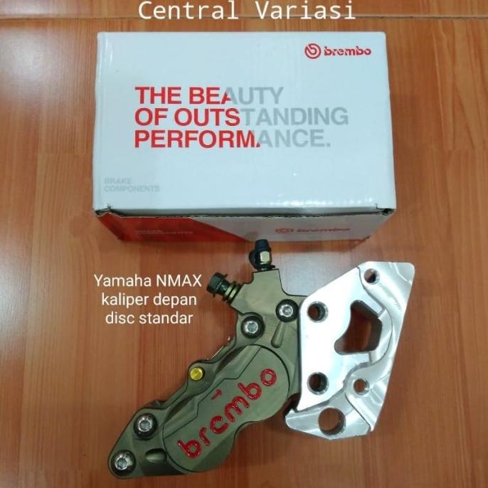 Kaliper BREMBO NMAX Aerox Mio sporty Ninja R depan 4 piston + breket centralvar89