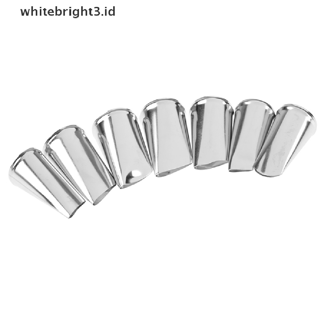 (whitebright3.id) 7pcs / set Spuit Piping Icing / Krim Bentuk Bunga Mawar / Tulip Untuk Dekorasi Kue