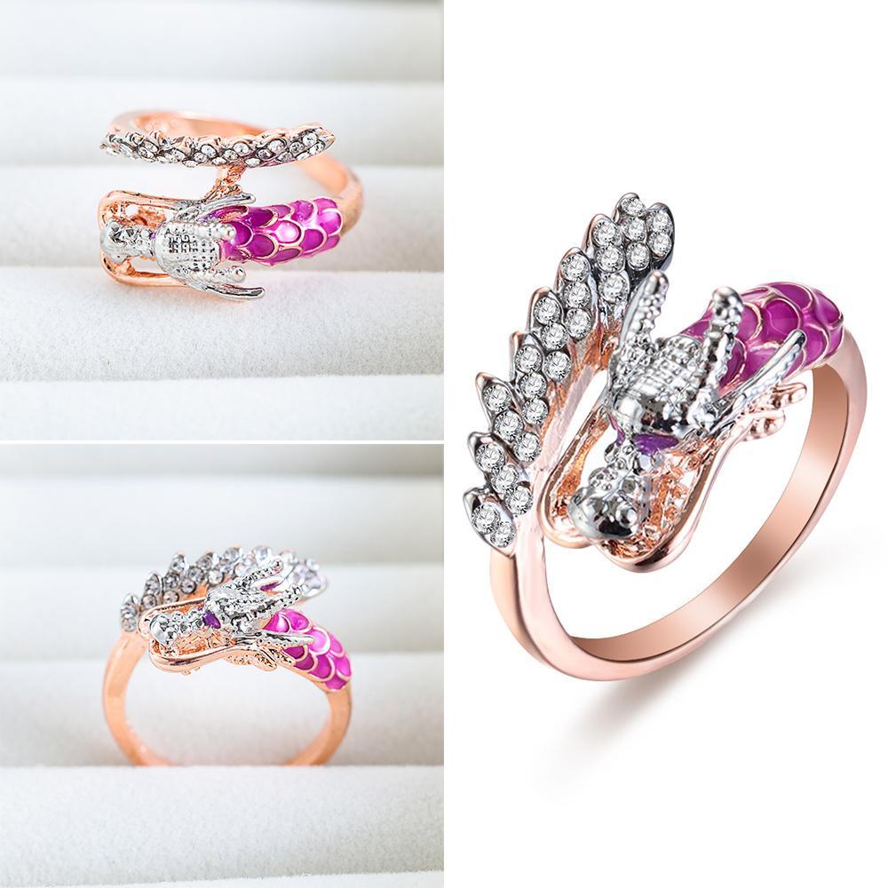 Lily Naga Cincin Perhiasan Hewan Pertunangan Pernikahan Boho Zircon