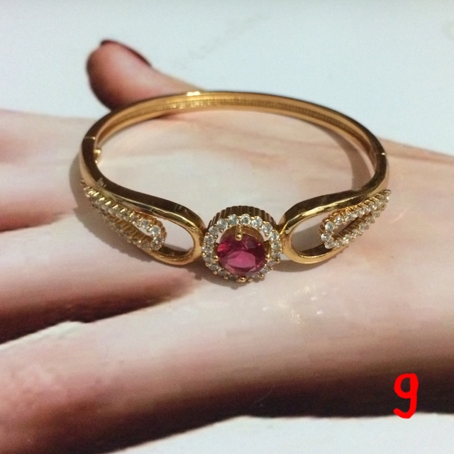 Gelang bangle permata merah