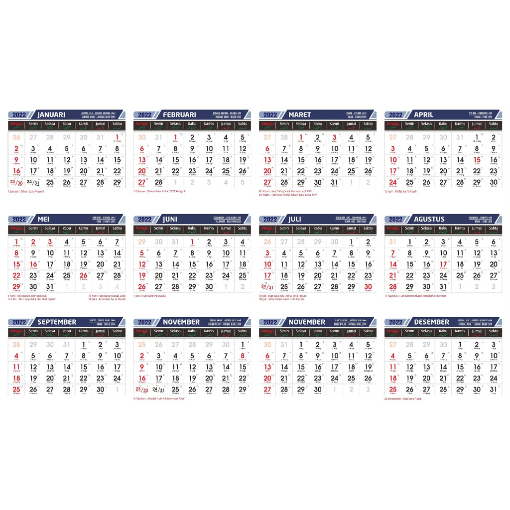 Jual kalender 2022 template IndonesiaShopee Indonesia