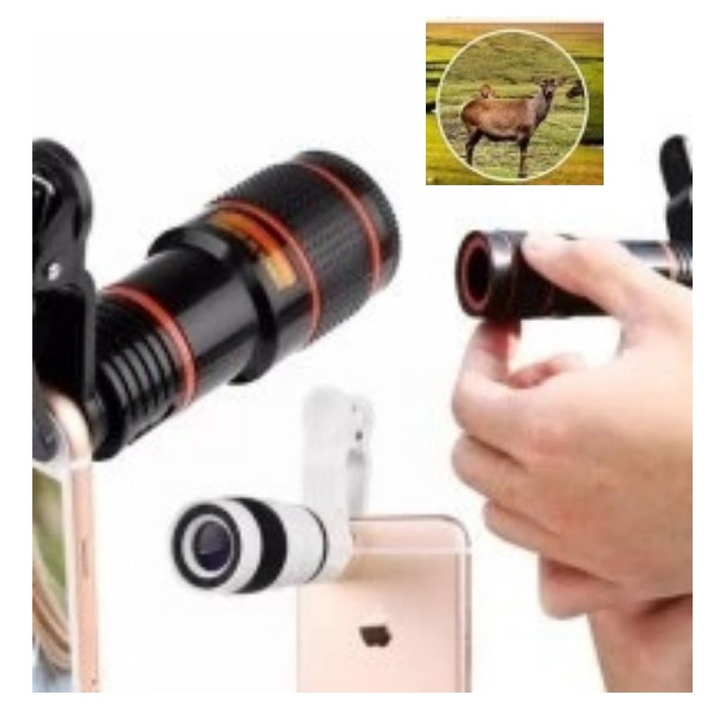 Teropong Telescope HP Tablet Lensa Tele Zoom 8x Clip Jepit Universal Mobile Phone  113171