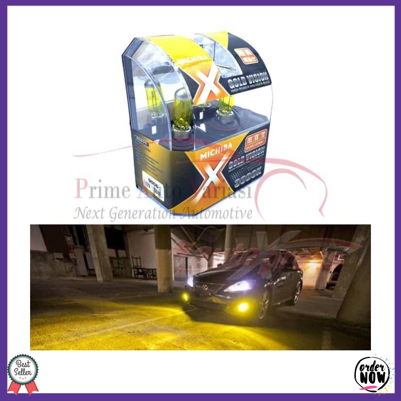 Lampu Mobil Michiba Bohlam Michiba Xenon H27 880 3000k 27Watt Yellow Terlaris