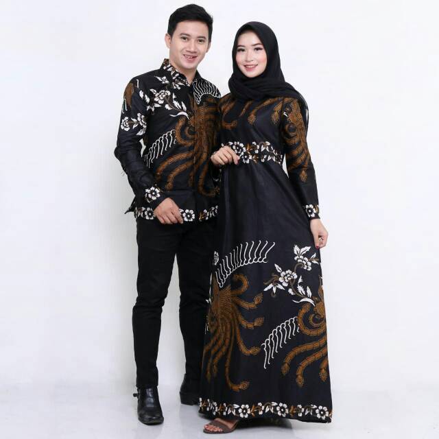 Mall Couple Batik Sarimbit Gamis Sogan Kemeja Motif AHY Harga Grosir Termurah Best mo