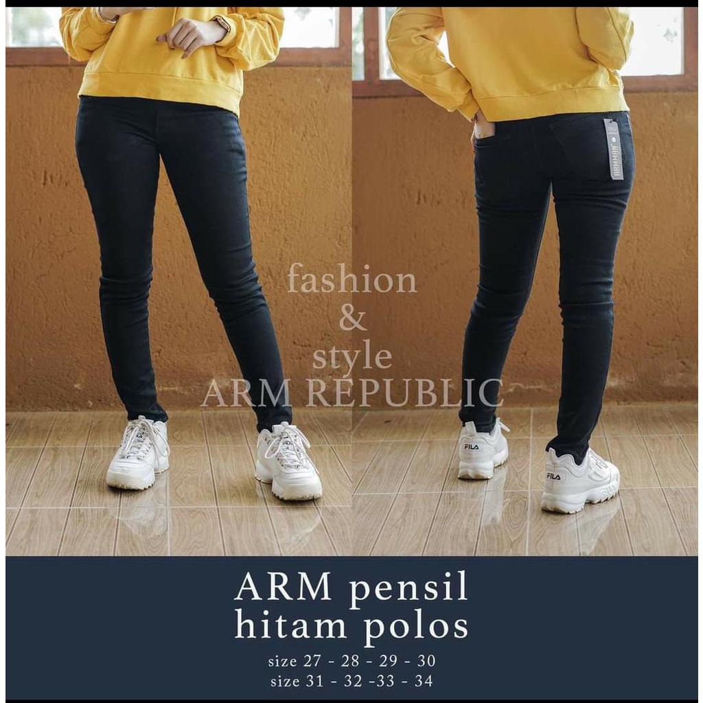 Celana Jeans Sobek Laser Panjang Wanita Highwaist Jeans Cewek Premium Original ARM Republik Clana IceBlue Navy Blue