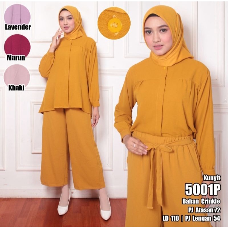 COD Baju Original Gisela Jumpsuit Bahan CRIBKLE ( Dapat Atasan + Bawahan / Celana ) Setelan Baju dan Celana Wanita Muslim Setelan Baju Wanita setelan Wanita Modern Kekinian Muslimah Pakaian Modern Simple Casual Terbaru Trendy Kualitas Termurah 2022