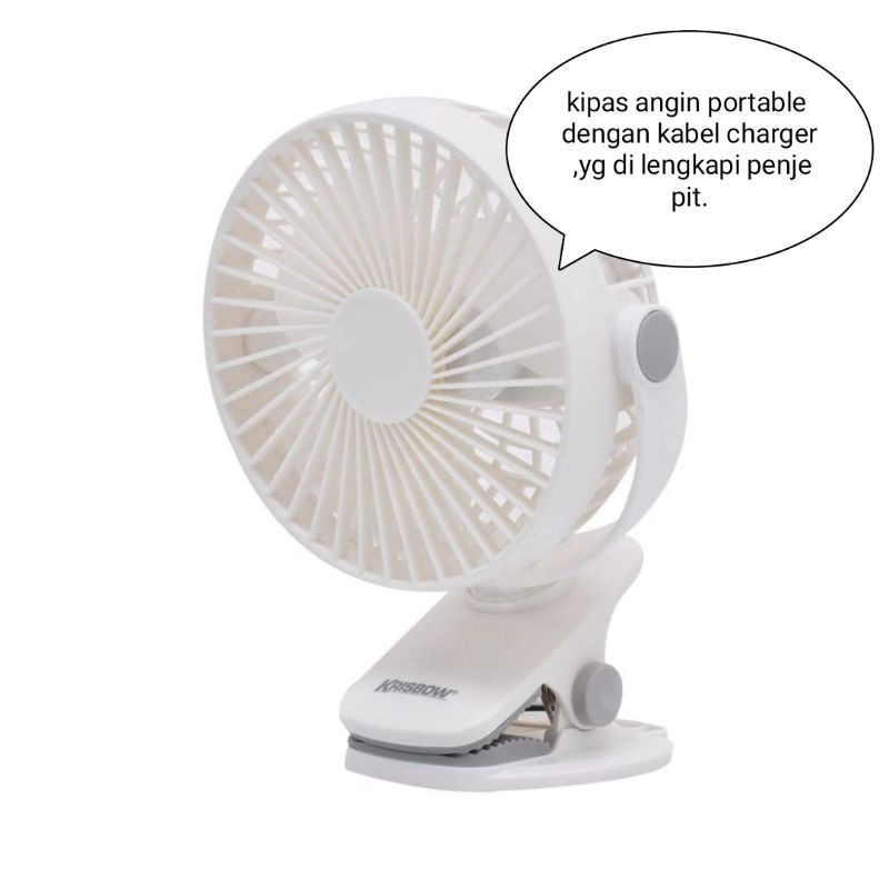 KRISBOW kipas angin Portable jepit / Mini Fan Kipas Angin Mini