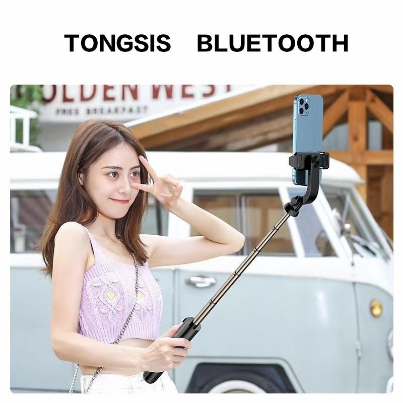 Tongsis Bluetooth Tripods 4in1 Selfie Stick Remove Camera Makaron Full Color (PsS)