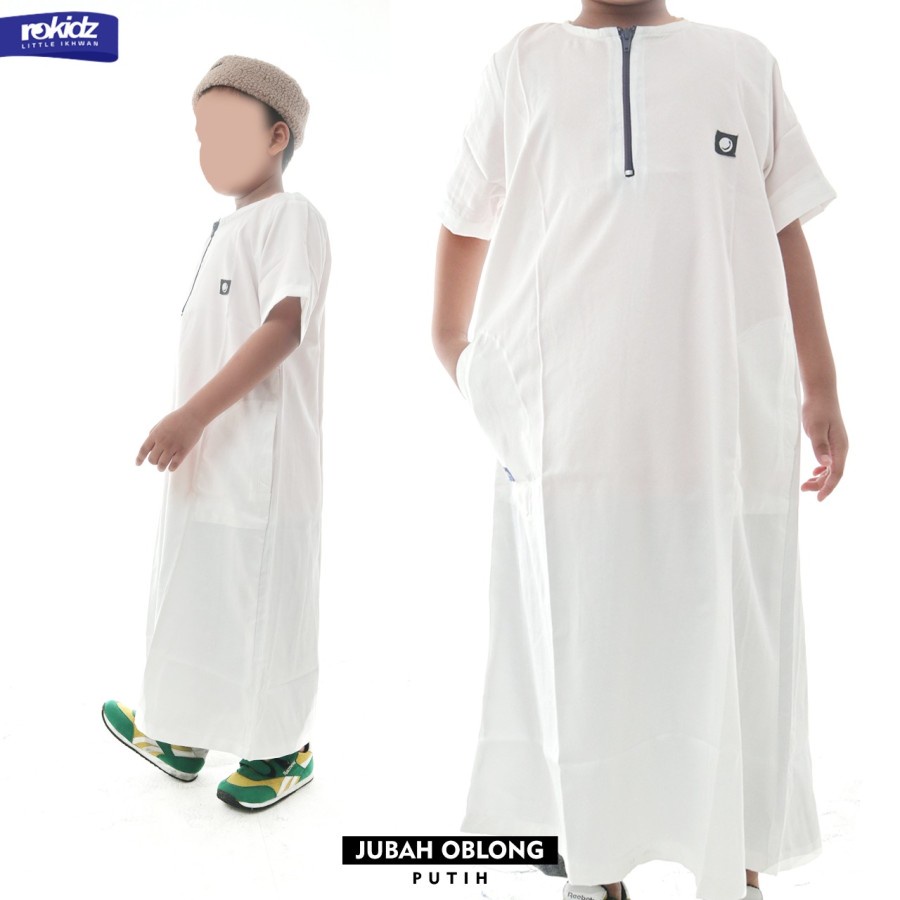 Jubah Oblong ROKIDZ Gamis Jubah Oblong Lengan Pendek Anak Laki-Laki