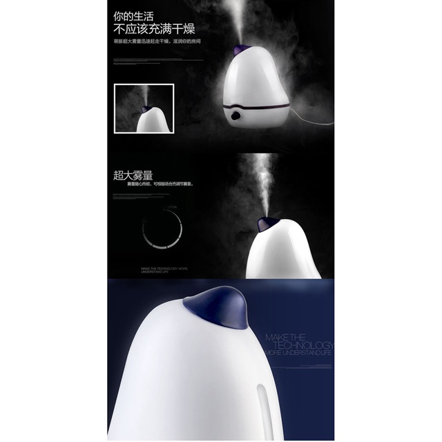 Taffware Dolphin Ultrasonic Air Humidifier Pelembab Udara 3 Liter - HUMI H09 - White