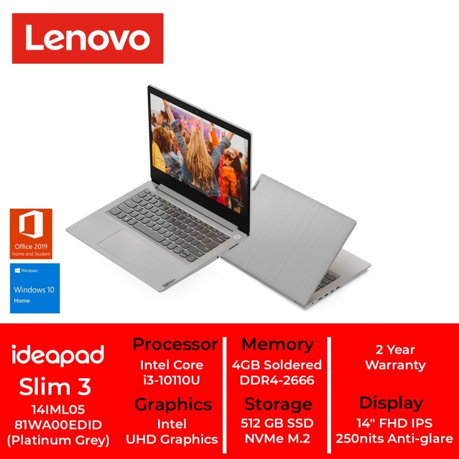 Lenovo IdeaPad Slim 3i 14IML05-81WA00EDID /Core i3-10110U/4GB/512GB SSD