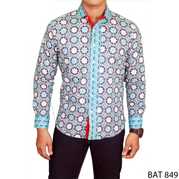 Batik Pendek Pria Slim Fit - Hijau Muda - BAT 849