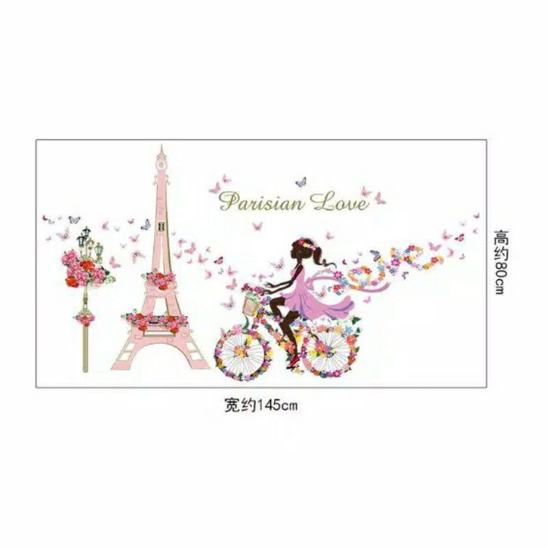 Parisian Love (90X60) - Stiker Dinding / Wall Sticker good hokkyshop