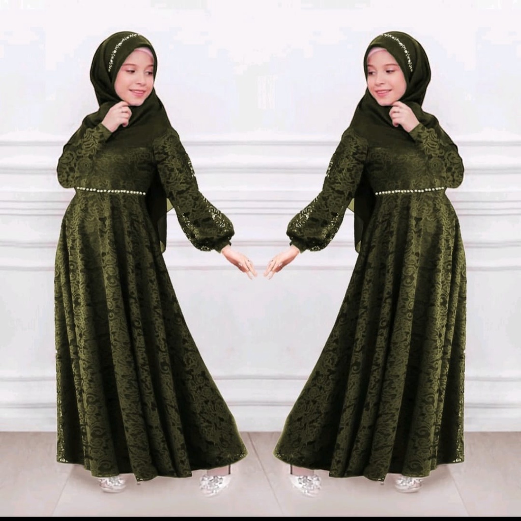 dres brokat - baju anak 3-12tahun - dres terbaru