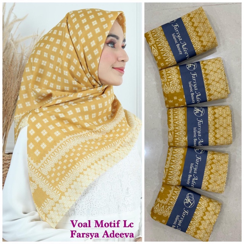 Part 2 hijab jilbab SEGIEMPAT DEKA Motif Voal premium by KAYLA (BEBAS PILIH MOTIF)-Desain 21