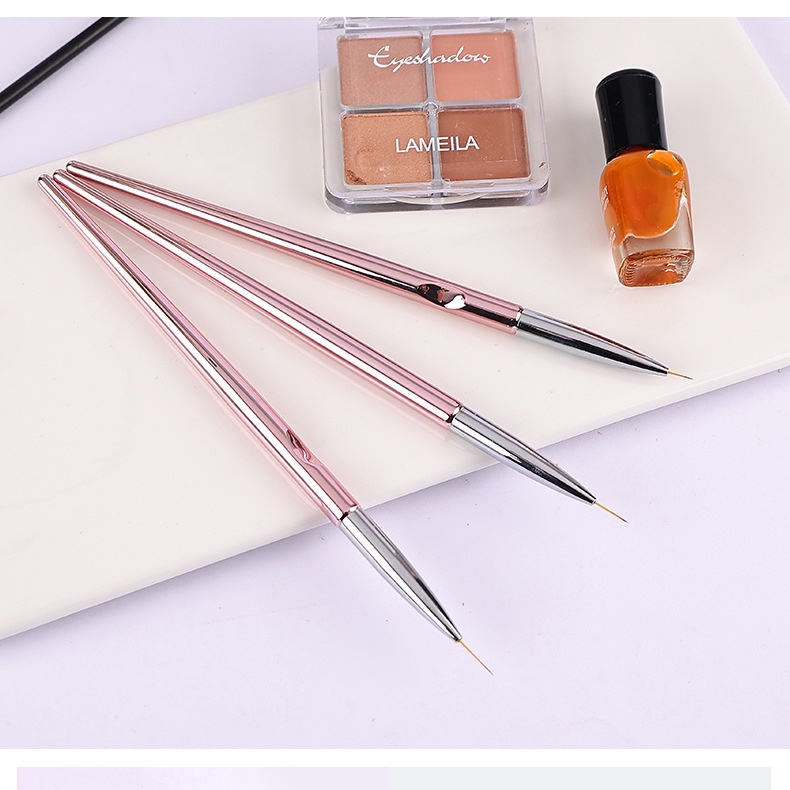 Set Brush Bahan Akrilik untuk Menggambar Nail Art Kuas Nail Art set isi ( 3 pcs )