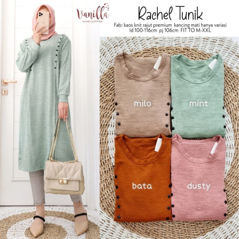 Rachel Tunik - Tunik Knit Rajut Premium LD100+ Melar / 265