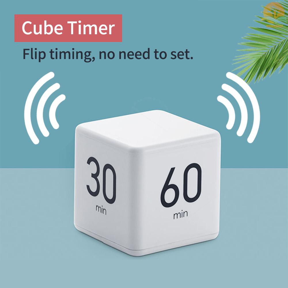 Portable Cube Timer Digital Kitchen Timer Countdown Alarm 1-3-5-10 Minutes Flip Timing with Digital Display Time Management for Study Sports Cooking Gaming Office