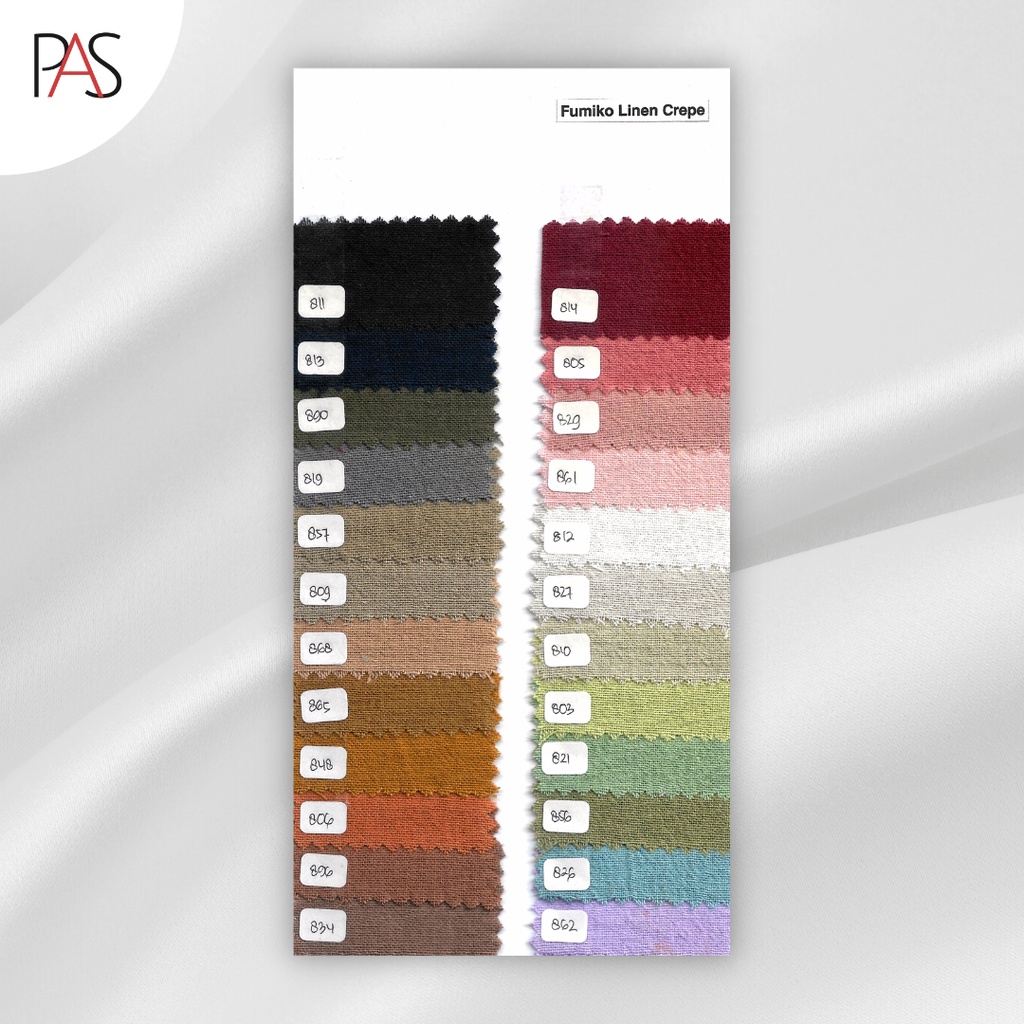 Katalog Warna Kain Linen Bahan Fumiko Linen Crepe