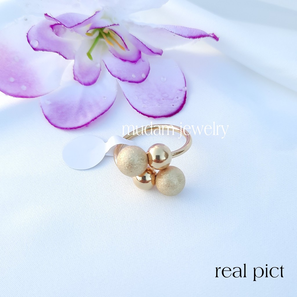 Cincin Titanium Sand Balls Tersedia Warna Rosegold, Gold