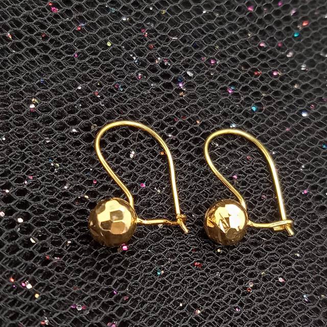 Anting Dewi Emas 17K Kadar 750 - model dewi bola slep berat 0.5 gram - 2512