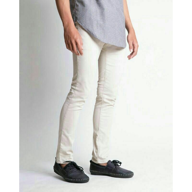 CELANA Pria SLIMFIT Panjang chino KERJA HARIAN HITAM MOCCA ABU GREY KREAM CREAM Sz 27 - 38