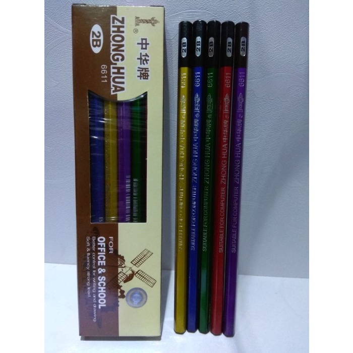 

Gilaa!!! Pensil 2B Zhonghua 6611 Isi 12 Pcs Terlaris