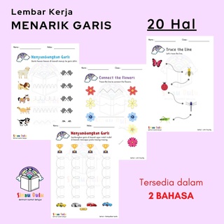 Jual Lembar Kerja (Worksheet) Belajar Menulis Pertama/ Menarik Garis