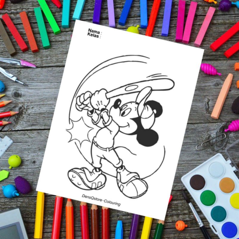 

Kertas Mewarnai Gambar Anak Tema Mickey Mouse / Kertas Gambar (10 Lembar)