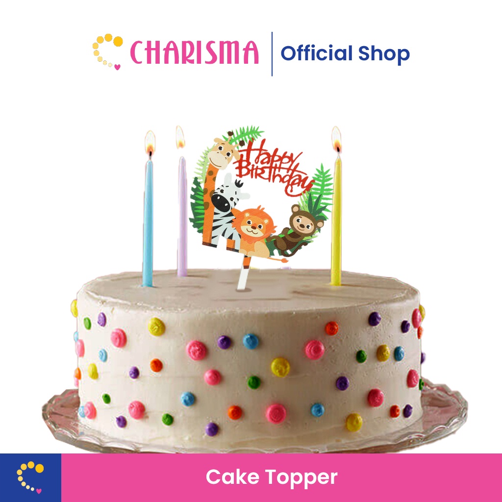 Charisma Cake Topper Happy Birthday - Dekorasi Cake Ultah - Cake Topper Tusukan Hiasan Kue Happy Bir