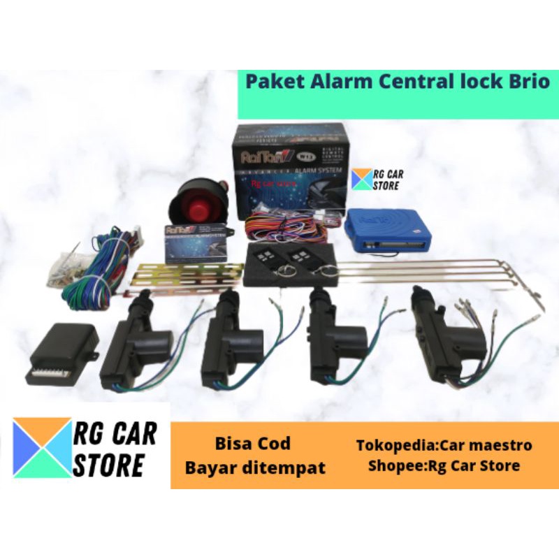 PAKET ALARM HONDA BRIO MEREK RAITON+CENTRAL LOCK ORIGINAL