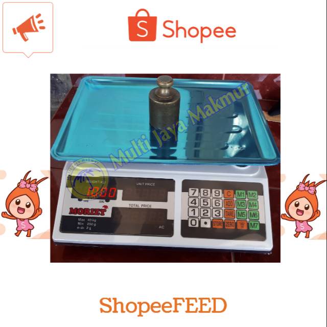 MURAH TIMBANGAN DUDUK DIGITAL 40KG/ TIMBANGAN BUAH/ TIMBANGAN LAUMDRY/ TIMBANGAN BERAS MORITZ NEW