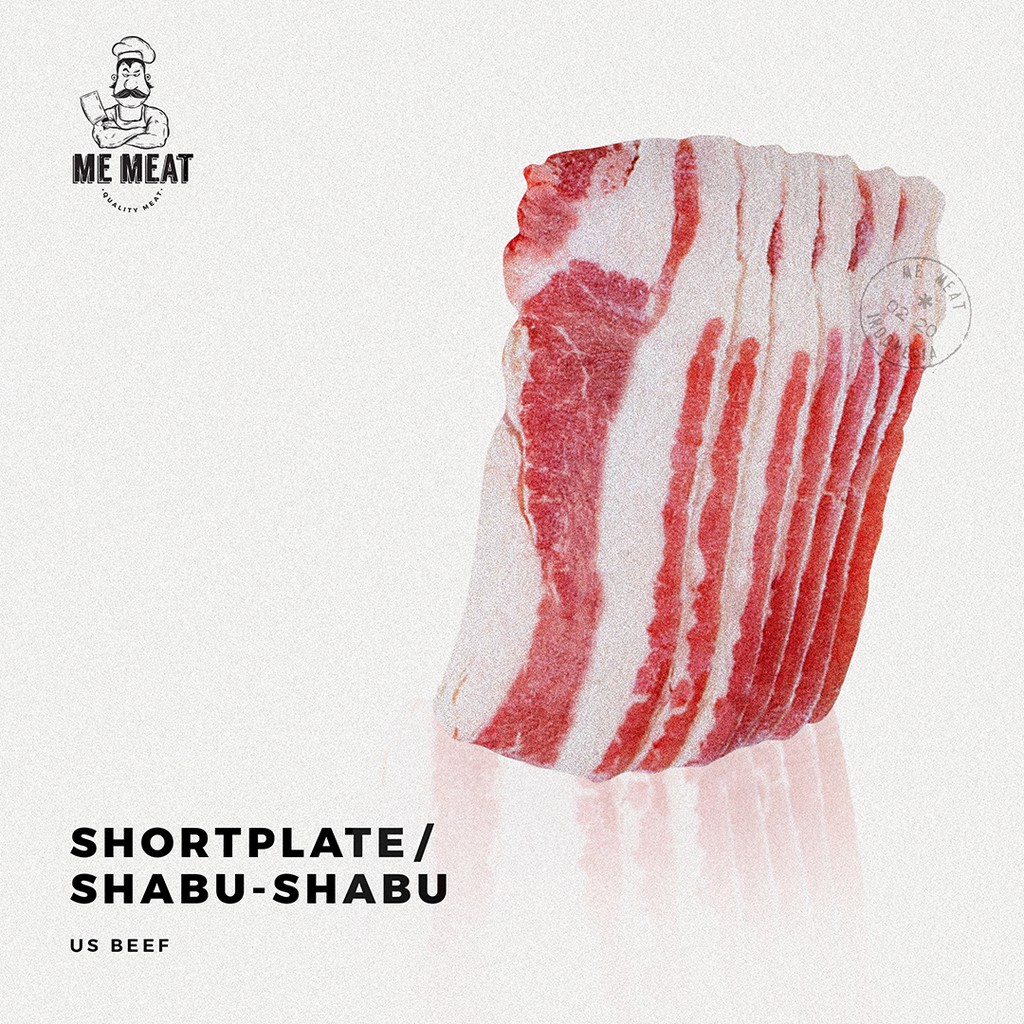 

Shortplate Beef / Shabu-Shabu (Daging Yoshinoya) 1Kg - Us Angus Beef - Memeat