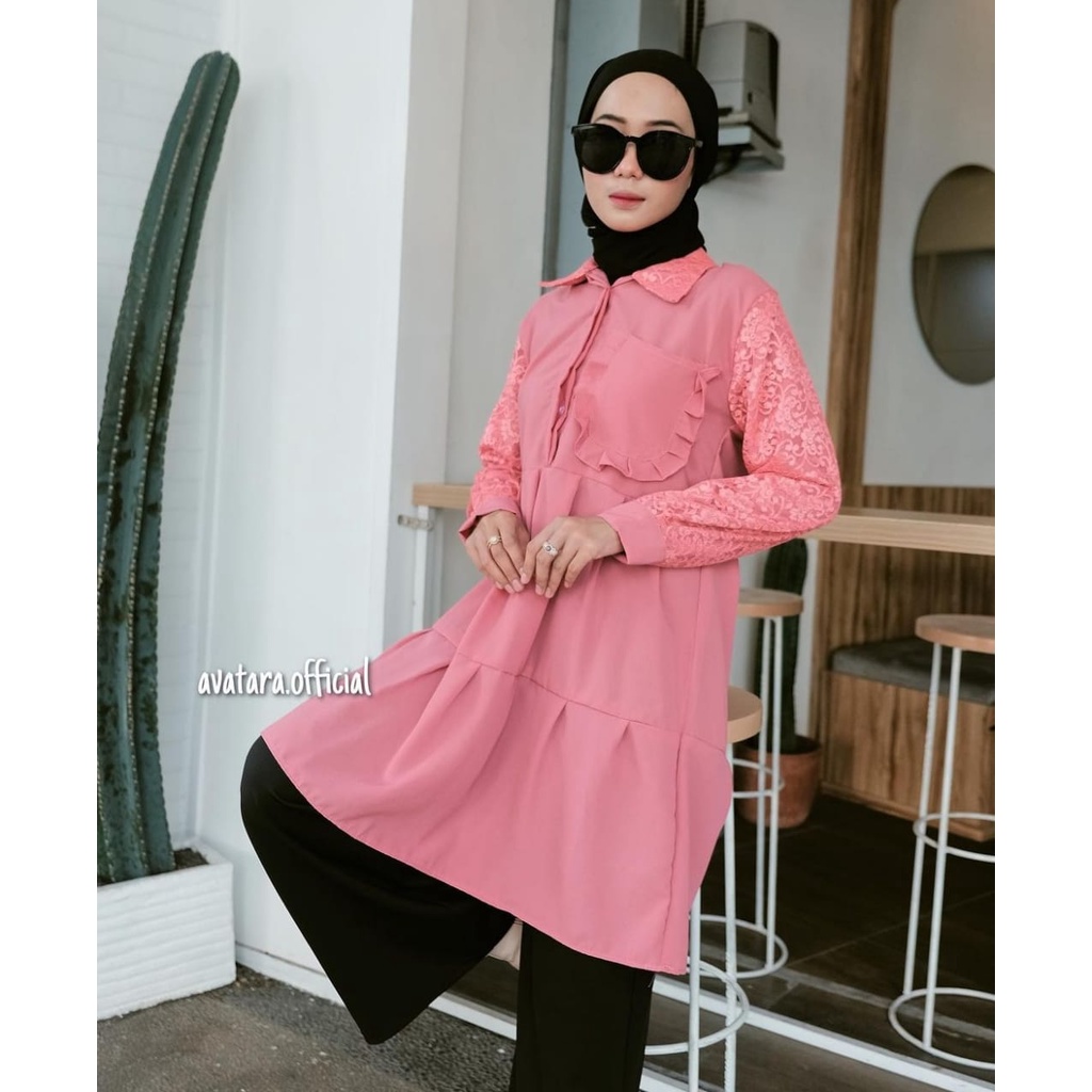 GIANA TUNIK BROKAT / TUNIK MIX BROKAT / TUNIK KOMBINASI BROKAT