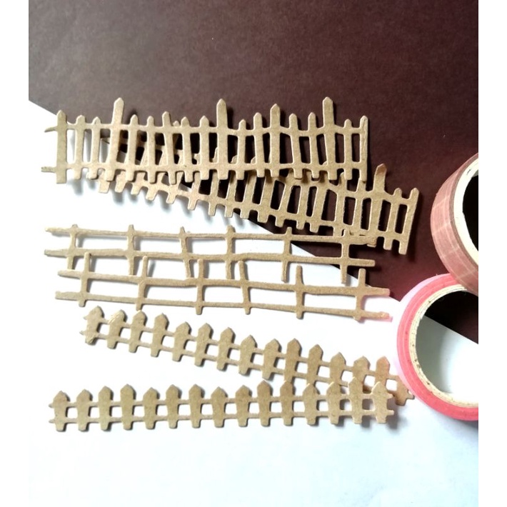 

6pcs die cut paper pagar dekorasi jurnal scraftbook