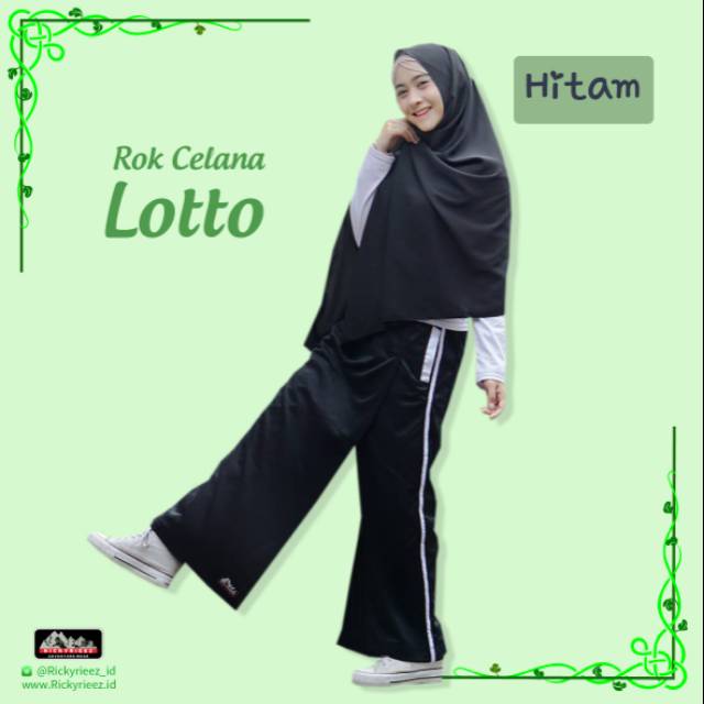 Rok Celana  Muslim Wanita  Rickyrieez Lotto Hitam Shopee 