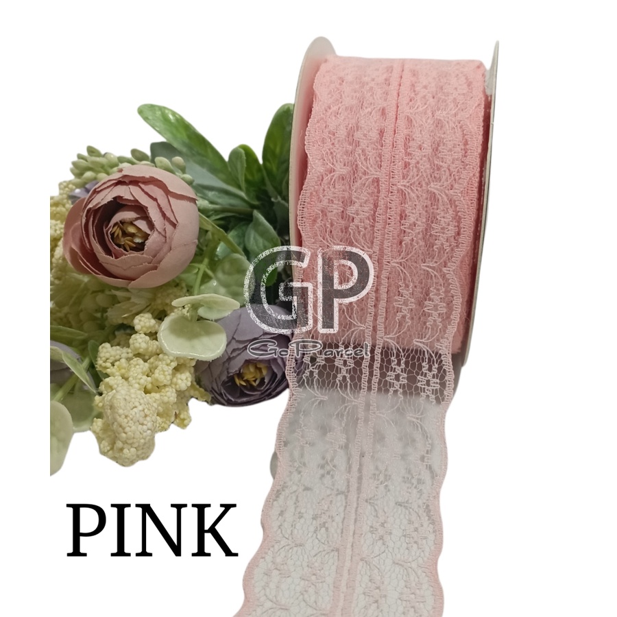 ( Meter ) PITA RENDA LEBAR 3CM/ 4.5CM/ RIBBON/ BUKET BUNGA/ BOUQUET/ FLOWER WRAPPING