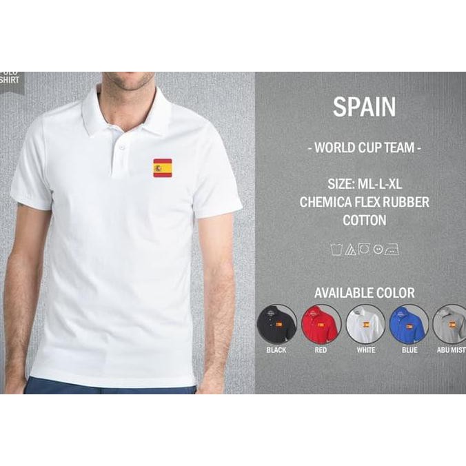 promo polo shirt spanyol official world cup 2018 grade ori terbaru