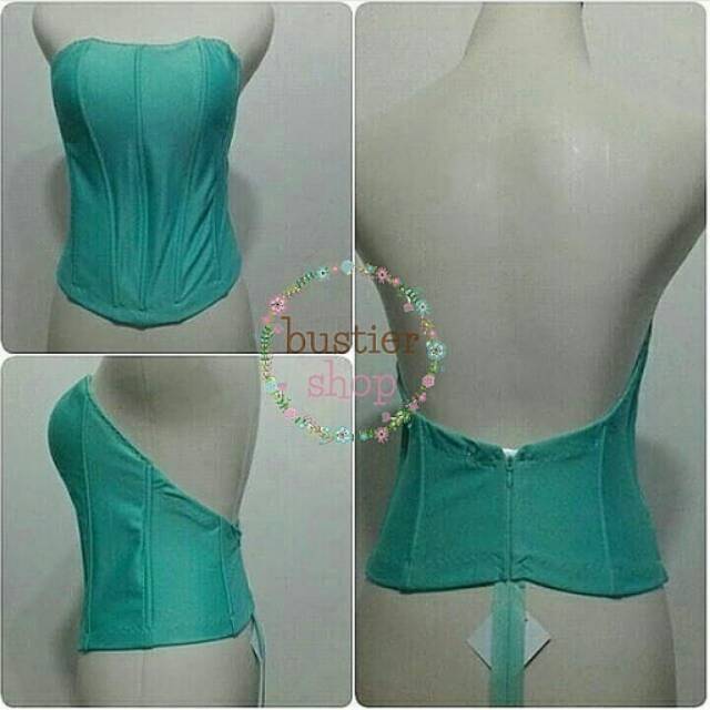 Bustier lowback hijau tosca