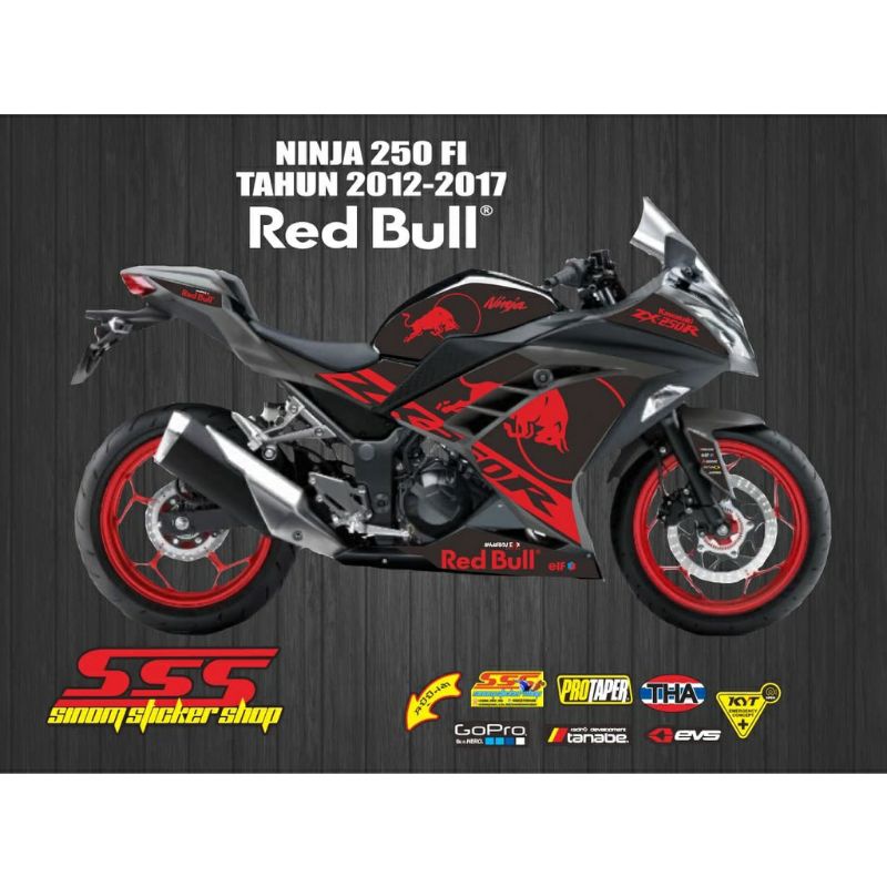 Setiker striping decal ninja 250 FI RedBull