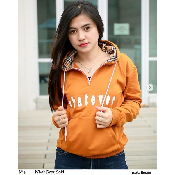 Sweater What ever hoodie Wanita Original Best Promo - Sweater Wanita - Baju Wanita (COD)-2