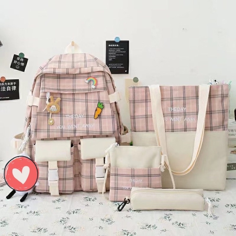 TAS RANSEL ANAK PEREMPUAN SEKOLAH impor SD SMP SMA SET 4 ORIGINAL J