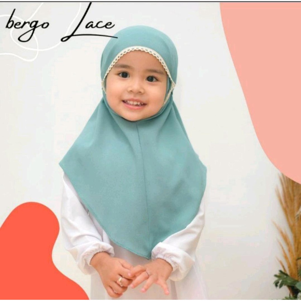 Hijab Anak / Bergo Renda Anak Sania 1-6 Tahun