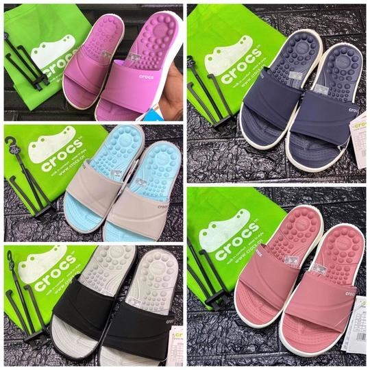 Crocs / Crocs Reviva Slide 2/ Sandal Crocs/Crocs Cewe / Crocs Original - HITAM, W8