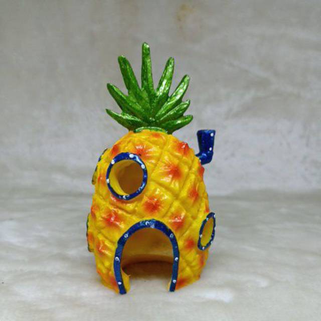  hiasan  aquarium  rumah nanas spongebob  kecil fiber Shopee 