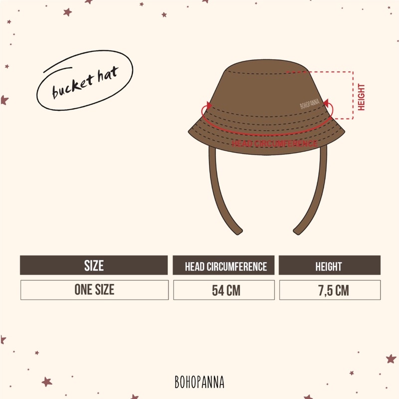 BOHOPANNA EMMA BUCKET HAT / Topi anak / Bucket hat