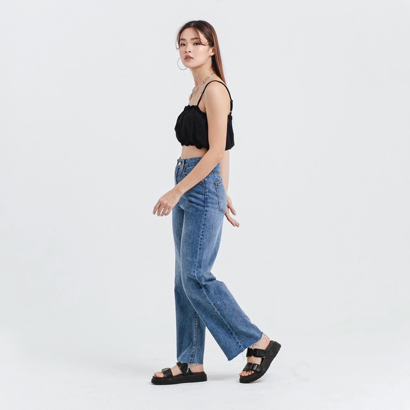 VIERLIN - Jeans 8776 - HIGH WAIST LOOSE JEANS UNFINISH