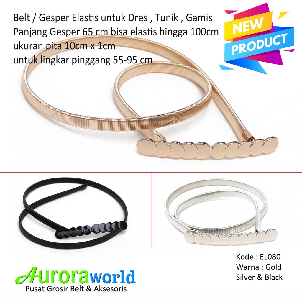 AURORAWORLD BELT ELASTIS UNTUK DRESS BELT TERBARU GAMIS TUNIK  IKAT PINGGANG WANITA ELASTIS GESPER BISA COD